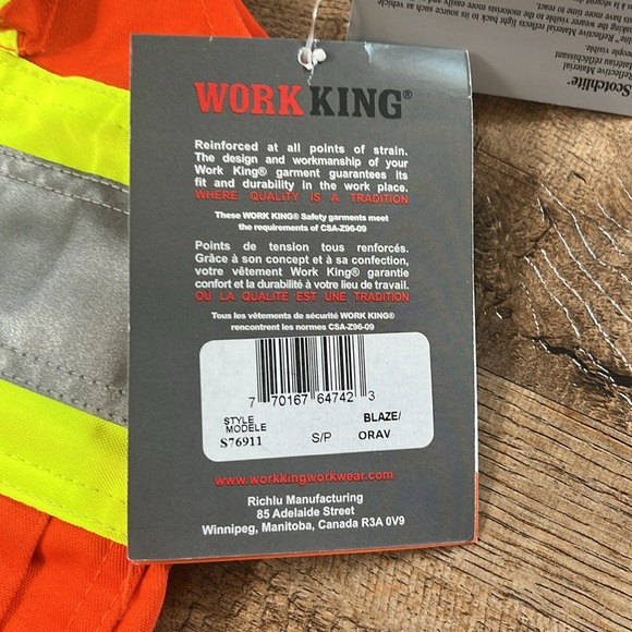 NWT Work King Unlined Bib Overall - Safety Hi Vis - Picture 3 of 8